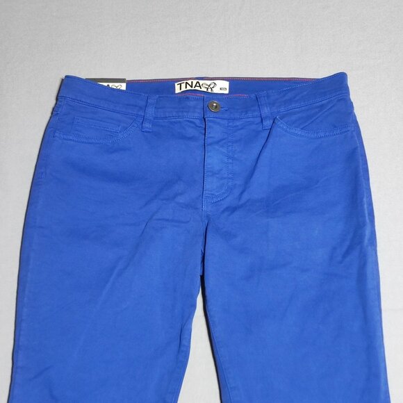 NWT TNA twill pants women's size 10 blue colour Mid-rise Skinny fit Stretchy - Picture 2 of 14